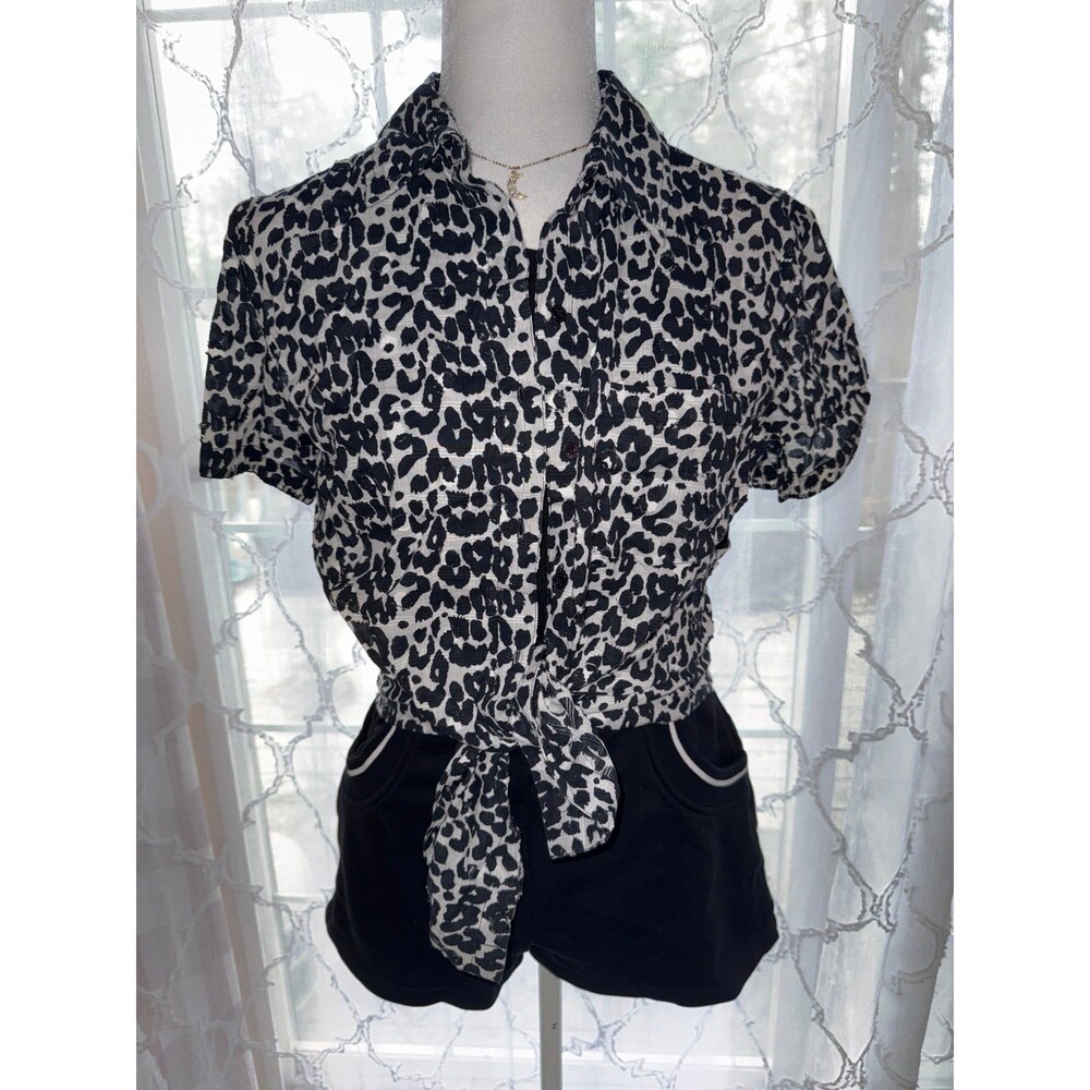 Solid & Striped x VICI 3-Pc Set: Cabana Leopard Shirt, Knit Tank & Shorts S/M